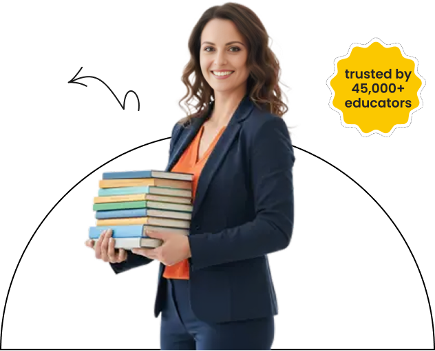 Teacher holding books